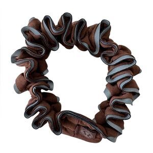 Lululemon Light Locks Scrunchie Skinny Brown and Silver Reflective Edging